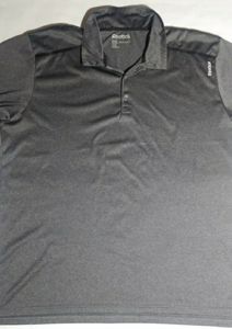 Reebok 2XL mens gray dryfit short sleeve polo